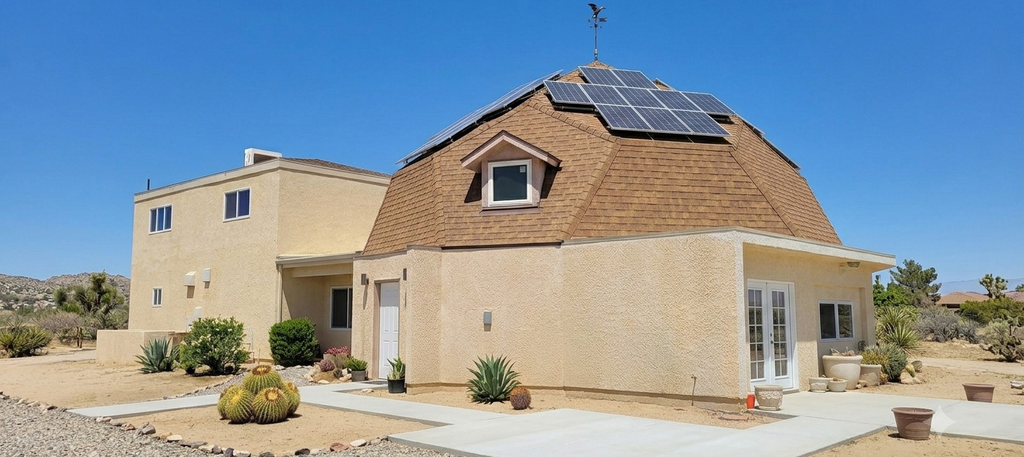 Custom-built shingle dome roof installation by Roofworks, serving homeowners from Morongo Valley to 29 Palms.